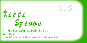 kitti szivos business card